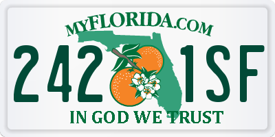 FL license plate 2421SF