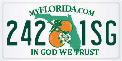 FL license plate 2421SG