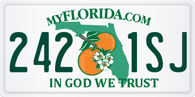 FL license plate 2421SJ