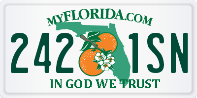 FL license plate 2421SN