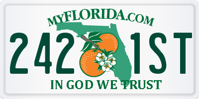 FL license plate 2421ST