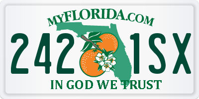 FL license plate 2421SX