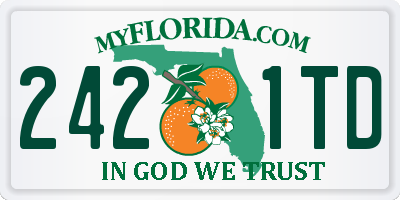 FL license plate 2421TD