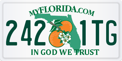 FL license plate 2421TG