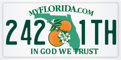 FL license plate 2421TH