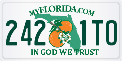 FL license plate 2421TO