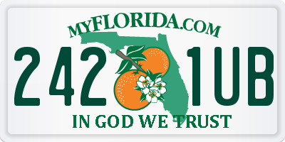 FL license plate 2421UB