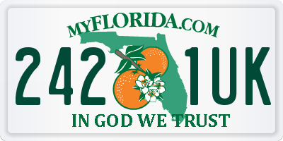 FL license plate 2421UK