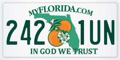 FL license plate 2421UN