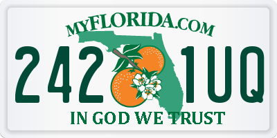 FL license plate 2421UQ