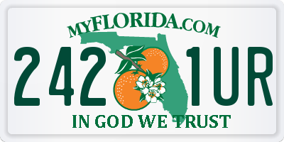 FL license plate 2421UR