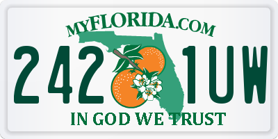 FL license plate 2421UW