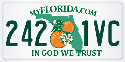 FL license plate 2421VC