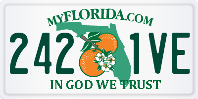 FL license plate 2421VE