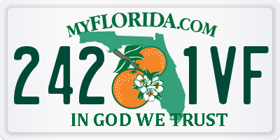 FL license plate 2421VF