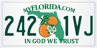 FL license plate 2421VJ