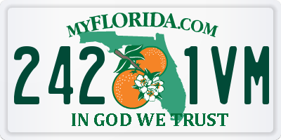 FL license plate 2421VM