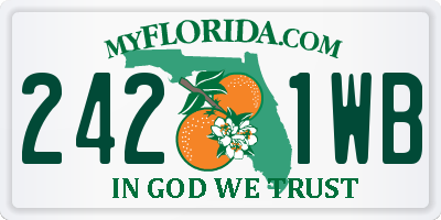 FL license plate 2421WB
