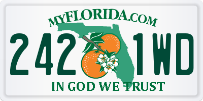 FL license plate 2421WD