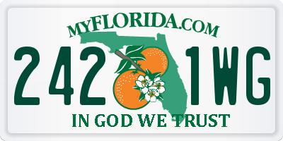 FL license plate 2421WG