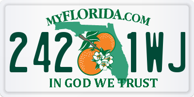 FL license plate 2421WJ