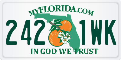 FL license plate 2421WK