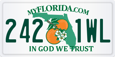 FL license plate 2421WL