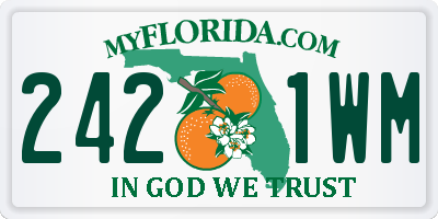 FL license plate 2421WM