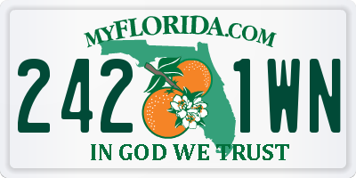 FL license plate 2421WN