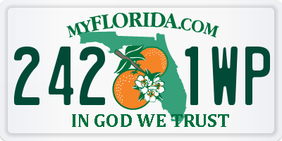 FL license plate 2421WP