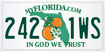 FL license plate 2421WS