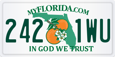 FL license plate 2421WU