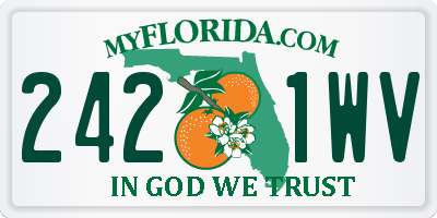 FL license plate 2421WV