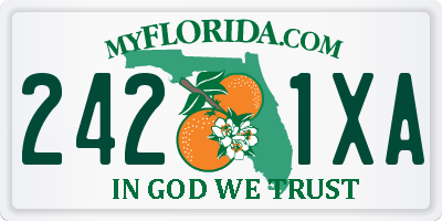 FL license plate 2421XA