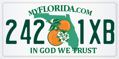 FL license plate 2421XB
