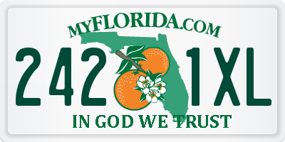 FL license plate 2421XL