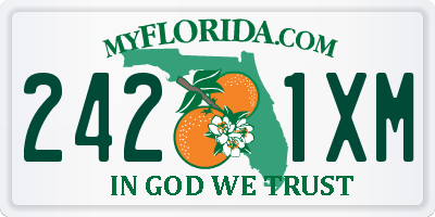 FL license plate 2421XM