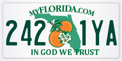 FL license plate 2421YA