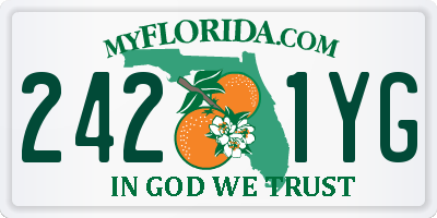 FL license plate 2421YG