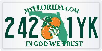 FL license plate 2421YK