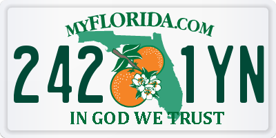 FL license plate 2421YN