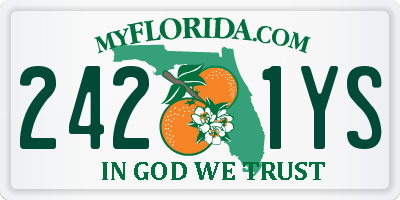 FL license plate 2421YS