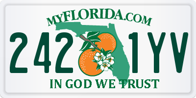 FL license plate 2421YV