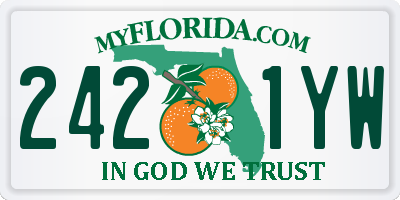 FL license plate 2421YW