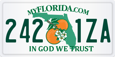 FL license plate 2421ZA