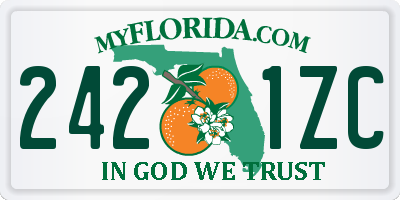 FL license plate 2421ZC