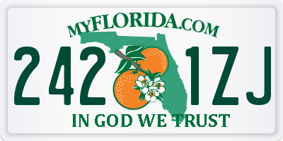 FL license plate 2421ZJ
