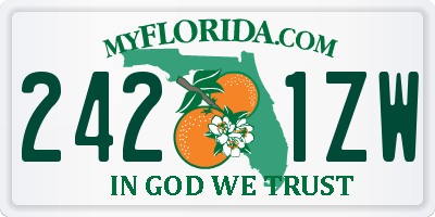 FL license plate 2421ZW