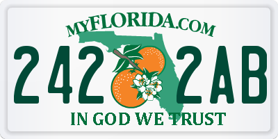 FL license plate 2422AB