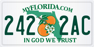 FL license plate 2422AC